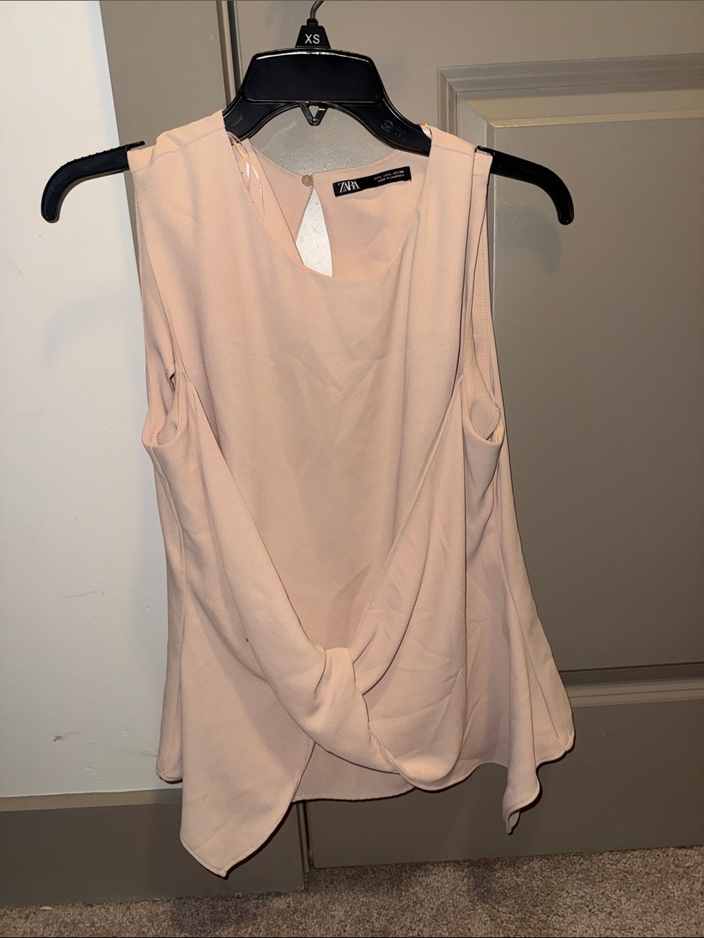 ZARA Pale Blush Draped Sleeveless Camisole